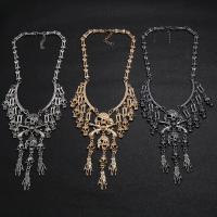 Halloween Necklace, Zinc Alloy, Skull, plated, wave chain & Halloween Jewelry Gift & for woman Approx 17.72 Inch 