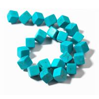 Perles en Turquoise naturelle, Carré, DIY, bleu cm, Vendu par brin