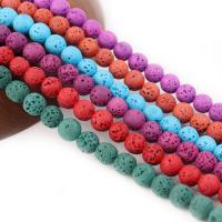 Perles de lave multicolor, lave volcanique, Rond, DIY, plus de couleurs à choisir cm, Vendu par brin