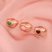 Enamel Zinc Alloy Finger Ring, plated, fashion jewelry & with heart pattern & for woman 