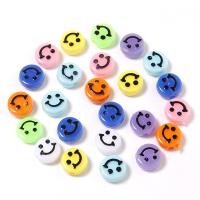 Acrylic Jewelry Beads, Smiling Face, plated, DIY 