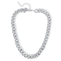 Aluminum Alloy Chain Necklace, plated, fashion jewelry & curb chain & for woman nickel, lead & cadmium free, 430mm 
