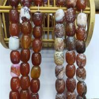 Natürliche Feuerachat Perlen, Trommel, poliert, DIY, rot, 12x16mm, Länge:38 cm, 25PCs/Strang, verkauft von Strang