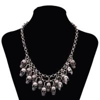 Halloween-Halskette, Zinklegierung, Schädel, plattiert, für Frau, keine, Länge:48 cm, verkauft von PC