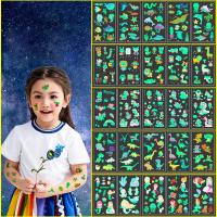Tattoo Sticker, Paper, with PET, water transfer painting, for children & waterproof & luminated, mixed colors 
