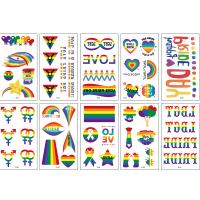 Tattoo Sticker, Paper, water transfer painting, 10 pieces & mixed pattern & waterproof & luminated, mixed colors 