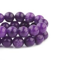 Natürliche Charoit Perlen, rund, poliert, DIY, violett, Länge:38 cm, verkauft von Strang
