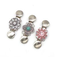 Scarf Buckle, Zinc Alloy, with turquoise, Flower, plated & for woman & with rhinestone 