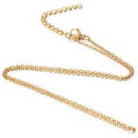 Fashion Stainless Steel Necklace Chain, gold color plated & oval chain 