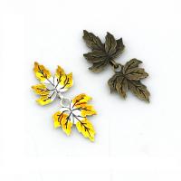 Zinc Alloy Hook and Eye Clasp, Maple Leaf, plated, hollow 