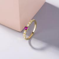 Cubic Zirconia Micro Pave Brass Finger Ring, Adjustable & Unisex & micro pave cubic zirconia, mixed colors, 15.3mm 