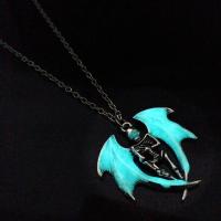 Luminated Necklace, Zinc Alloy, silver color plated, Unisex & Halloween Jewelry Gift & rolo chain Approx 23.62 Inch 
