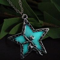 Luminated Necklace, Zinc Alloy, Star, silver color plated, Unisex & rolo chain, silver color Approx 23.62 Inch 