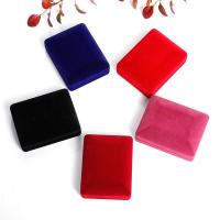 Boîtes à collier en velours, velours de coton, avec plastique, Anti-poussière, plus de couleurs à choisir Vendu par PC