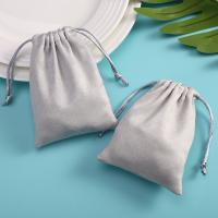 Bolsa de regalo de terciopelo, gamuzaante, Polvo & diverso tamaño para la opción, gris, Vendido por UD