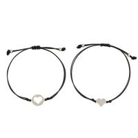Couple Bracelet, Stainless Steel, 2 pieces & Adjustable & for woman, black Approx 18-30 cm 