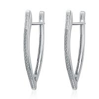 Brass Lever Back Earring, irregular, micro pave cubic zirconia & for woman 