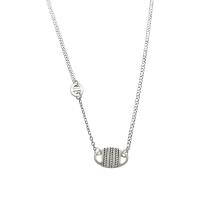 Sterling Silver Jewelry Necklace, 925 Sterling Silver, with 1.97inch extender chain, silver color plated, for woman Approx 15.75 Inch 