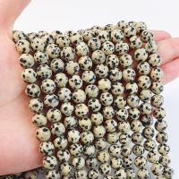 Dalmatinische Perlen, Dalmatiner, rund, DIY, gemischte Farben, Länge:38 cm, verkauft von Strang