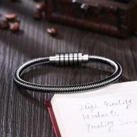 Titanium Steel Bracelet, plated, braided bracelet & for man, black 