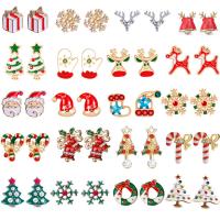 Weihnachten Ohrringe, Zinklegierung, plattiert, Weihnachtsschmuck & verschiedene Stile für Wahl & für Frau, 20mm, verkauft von Paar