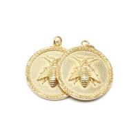 Brass Jewelry Pendants, Round, DIY, golden 