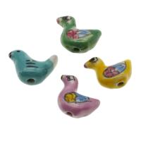 Abalorios de porcelana de animal, Pato, Bricolaje, más colores para la opción, 14x20x7mm, 500PCs/Bolsa, Vendido por Bolsa