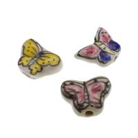 Kunstdruck Porzellan Perlen, Schmetterling, DIY, keine, 16x19x7mm, 500PCs/Tasche, verkauft von Tasche