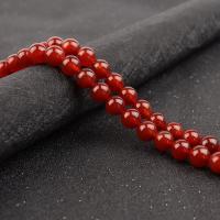 Perles Agates rouges naturelles, agate rouge, Rond, poli, DIY, rouge Vendu par brin