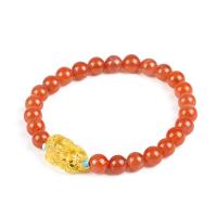 Yunnan Red Agate Bracelet, with Beeswax & turquoise, Fabulous Wild Beast, handmade & for woman, 7mm,15.5*11.5*9.5mm,13-15.5cm 