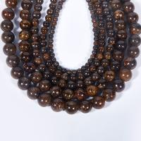 Perles Pierre bronzite, Pierre d'or-cuivre-Gemstone, Rond, poli, DIY, couleurs mélangées cm, Vendu par brin