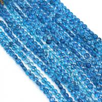 Perles péridot naturel, Olivine naturelle, Plat rond, DIY & facettes, bleu, 6mm cm, Vendu par brin