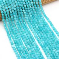 Amazonit Perlen, flache Runde, DIY & facettierte, blau, 6mm, Länge:38 cm, verkauft von Strang