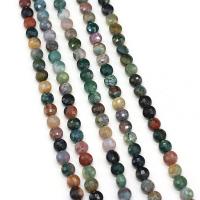Natürliche Indian Achat Perlen, Indischer Achat, flache Runde, DIY & facettierte, gemischte Farben, 6mm, Länge:38 cm, verkauft von Strang