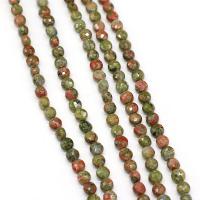 Unakit Perlen, Unakite, flache Runde, DIY & facettierte, gemischte Farben, 6mm, Länge:38 cm, verkauft von Strang