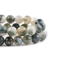 Natürlichen Baum-Achat-Perlen, Baumachat, rund, poliert, DIY, gemischte Farben, Länge:38 cm, verkauft von Strang