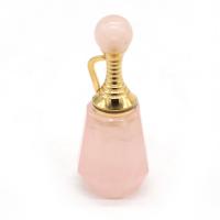 Rose Quartz Perfume Bottle Pendant, Calabash, DIY & faceted, pink 