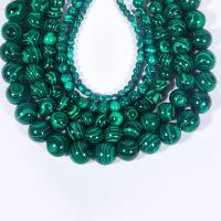 Perles en Malachite naturelle, Rond, poli, DIY, vert cm, Vendu par brin