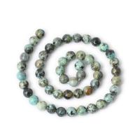 Naturelles perles Turquoise africaines, Rond, poli, DIY, couleurs mélangées cm, Vendu par brin
