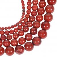 Rote Jaspis Perle, Jaspis Stein, rund, poliert, DIY, rot, Länge:38 cm, verkauft von Strang