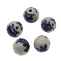 Kunstdruck Porzellan Perlen, rund, DIY, gemischte Farben, 14x14x14mm, 500PCs/Tasche, verkauft von Tasche