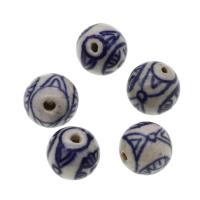 Kunstdruck Porzellan Perlen, rund, DIY, gemischte Farben, 13x13x13mm, 500PCs/Tasche, verkauft von Tasche