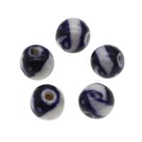 Kunstdruck Porzellan Perlen, rund, DIY, gemischte Farben, 9x9x9mm, 500PCs/Tasche, verkauft von Tasche