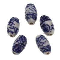 Kunstdruck Porzellan Perlen, oval, DIY, gemischte Farben, 17x9x9mm, 500PCs/Tasche, verkauft von Tasche