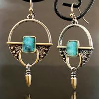 Zinc Alloy Drop Earring, with Blue Ore, plated, vintage & fashion jewelry & imitation gemstone & for woman 
