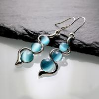 Cats Eye Earring, Zinc Alloy, with Cats Eye, plated, fashion jewelry & for woman 