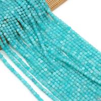Amazonit Perlen, Würfel, DIY & facettierte, hellblau, 4x4mm, Länge:38 cm, verkauft von Strang