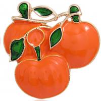 Broche de Halloween, aleación de zinc, Calabaza, Diseño de Halloween & Joyería & para mujer & esmalte, naranja, Vendido por UD
