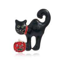 Halloween Brooch, Zinc Alloy, Halloween Design & fashion jewelry & for woman & enamel, black and red 