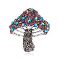 Halloween Brooch, Zinc Alloy, mushroom, fashion jewelry & for woman & with rhinestone 